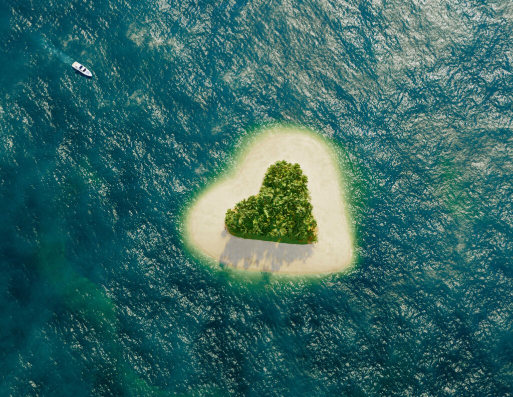 heart-shaped-paradise-island-middle-ocean-yacht-approaching-island-3d-rendering (1)